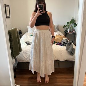 long white flowy and airy skirt - coast grandma / european style with eyelets